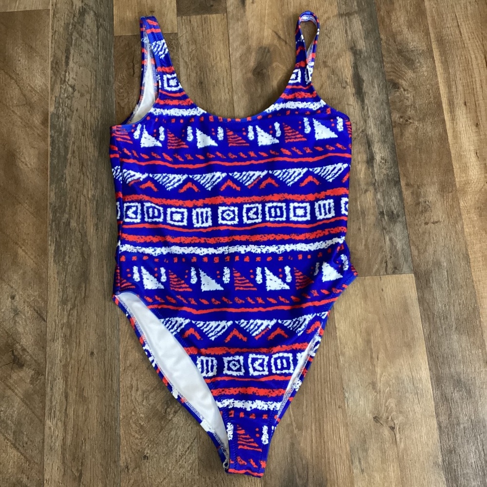 Chubbies One Piece Swimsuit Aztec Pattern Large L USA 1 Piece